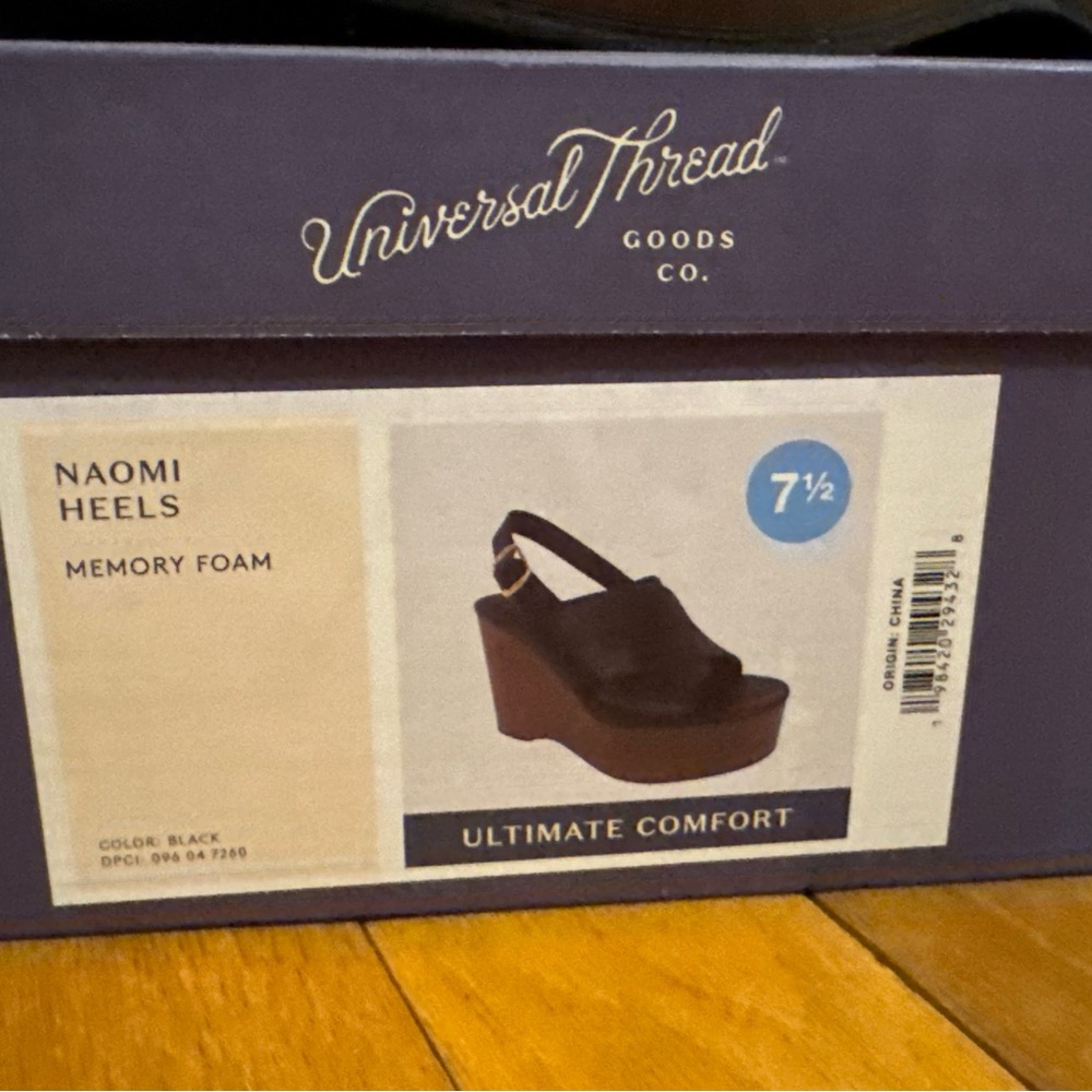 Universal Thread Black Platform Wedges - Picture 6 of 6